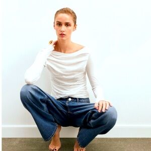 ZARA Slub Cotton Delicate Top